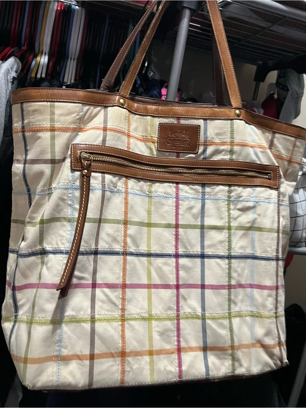 Vintage coach legacy tattersall tote